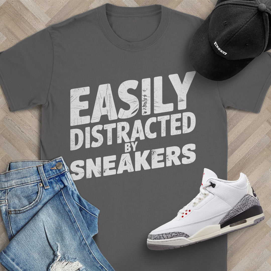 Easily Distracted by Sneakers Block T-Shirt