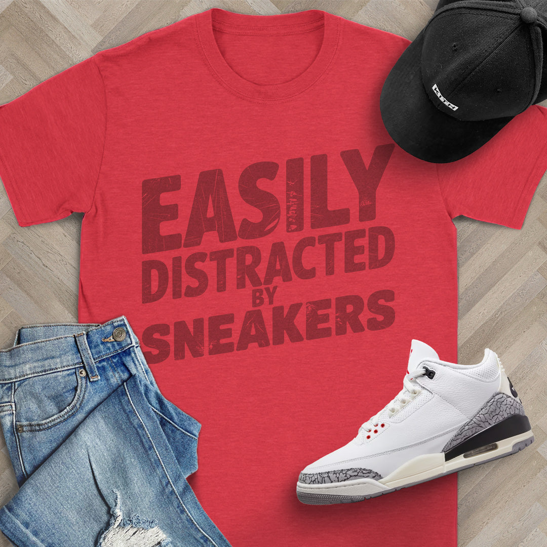 Easily Distracted by Sneakers Block T-Shirt
