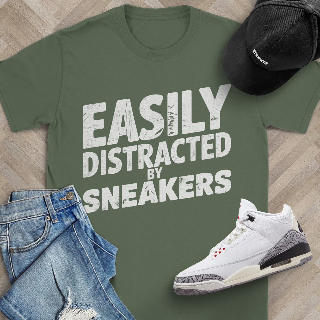 Easily Distracted by Sneakers Block T-Shirt