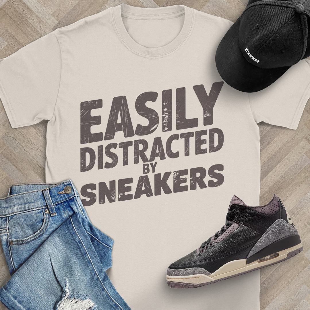 Easily Distracted by Sneakers Block T-Shirt
