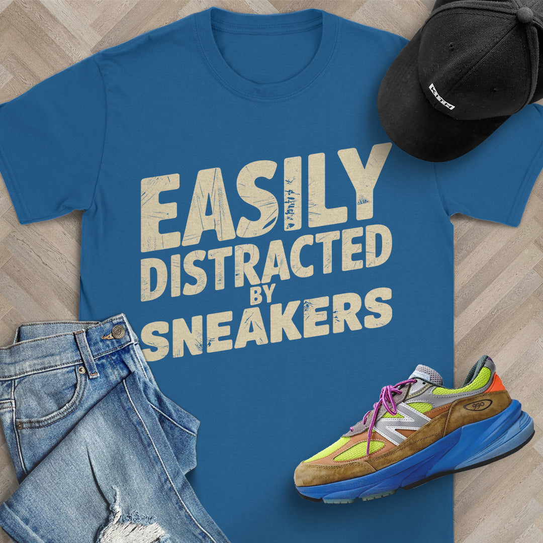 Easily Distracted by Sneakers Block T-Shirt