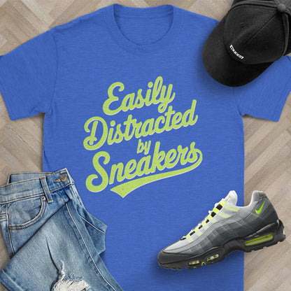 Easily Distracted by Sneakers Script T-Shirt